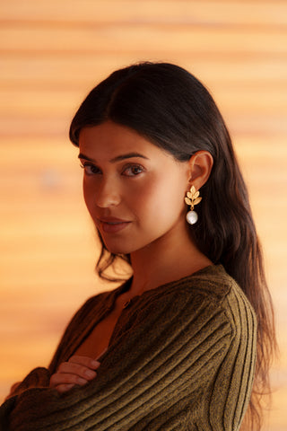 Leafy Pearl XL Earrings