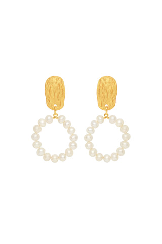 Pearly Circle Large Earrings