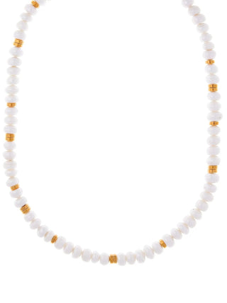 Aline Pearls Necklace — freshwater pearls with 24K gold-plated chain, handcrafted in Portugal