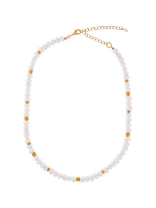 Aline Pearls Necklace — freshwater pearls with 24K gold-plated chain, handcrafted in Portugal