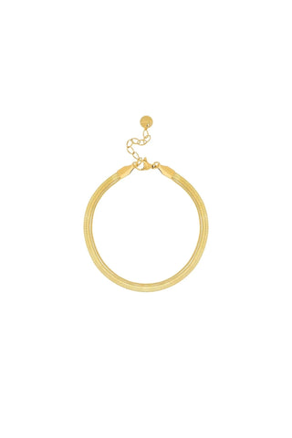 Herringbone Double Waterproof Bracelet — gold PVD double chain
