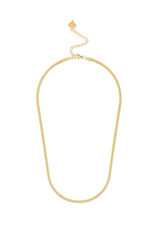 Herringbone Waterproof Necklace — gold PVD finish