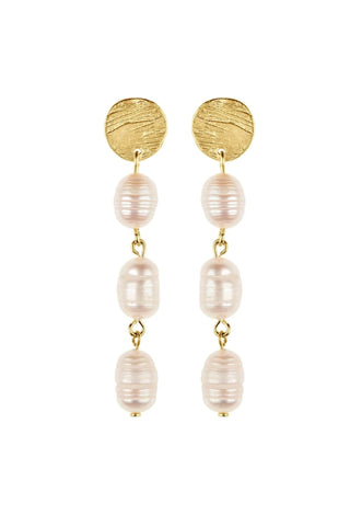 Pearl Jam Earrings with freshwater pearls and 24K gold-plated details – handcrafted in Portugal