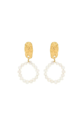 Pearly Circle Large Earrings with oversized hoops and freshwater pearls – handcrafted in Portugal