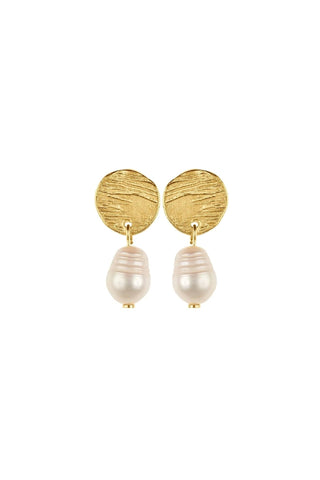 Pearly Earrings with freshwater pearls on minimalist gold-plated base – handcrafted in Portugal