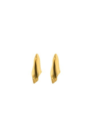 Sculpted Earrings — stainless steel with gold PVD coating