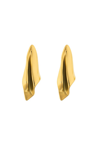 Sculpted Earrings — stainless steel with gold PVD coating