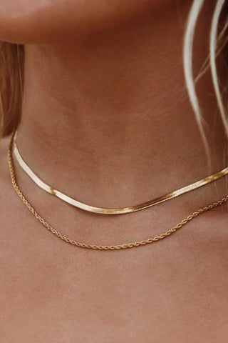 Lifestyle — Rope Waterproof Necklace layered with other chains