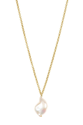XL Baroque Necklace with oversized pearl and 24K gold-plated chain – handcrafted in Portugal
