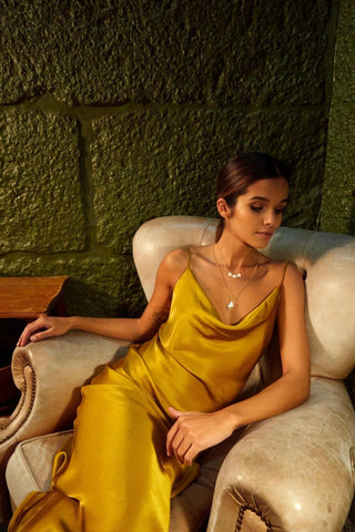 XL Baroque Necklace styled in a chic evening look
